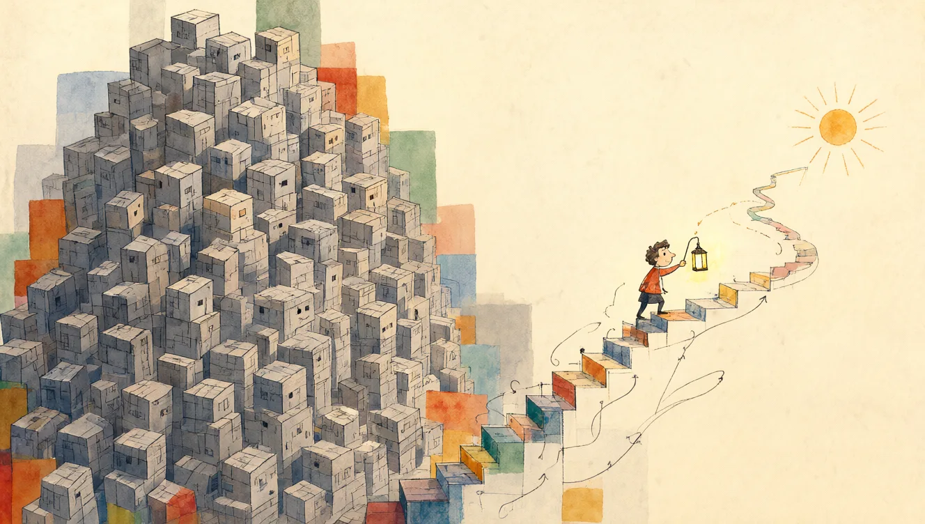 A small figure holding a lantern climbs toward the sun along a multicolored staircase beside a massive pile of gray blocks — in the style of Paul K<h2>From Competition of Scale to Competition of Design</h2>
<p>Professor Choi opened his talk with the story of David and Goliath, but emphasized that you can’t just sit idle waiting for David to appear. He wrapped up with this: nothing is gained without pain, and the biggest adversary in collaboration is the ego.</p>
<p>Most domestic companies aren’t Goliaths, which makes this lecture all the more welcome. Even without the largest model or the most GPUs, an organization that designs when to invoke which model, selects the right data, and commits effort through to the end can win. Is our company’s AI initiative competing on scale or on design?</p>
<p>If you need a hybrid architecture that mixes small and high‑cost models, criteria for choosing internal data, or a PoC design that validates all the way through, reach out to Knowverse’s <a target=
